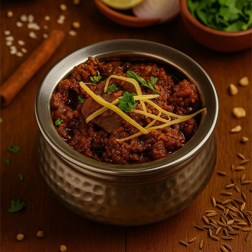 Mutton Keema Paratha with Curd