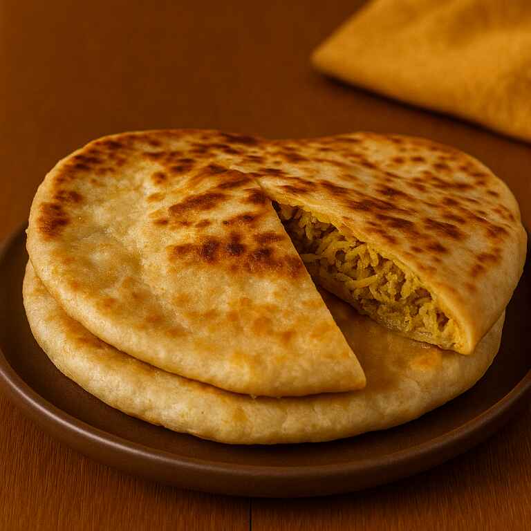 Chicken Keema Paratha with Curd